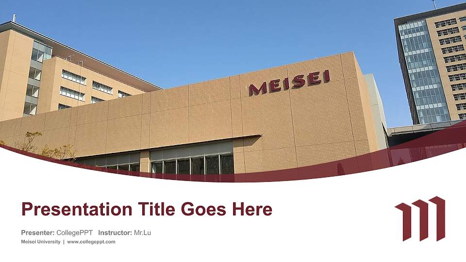 Meisei University Course/Courseware Creation PPT Template16:9 ratio PPT effect preview image
