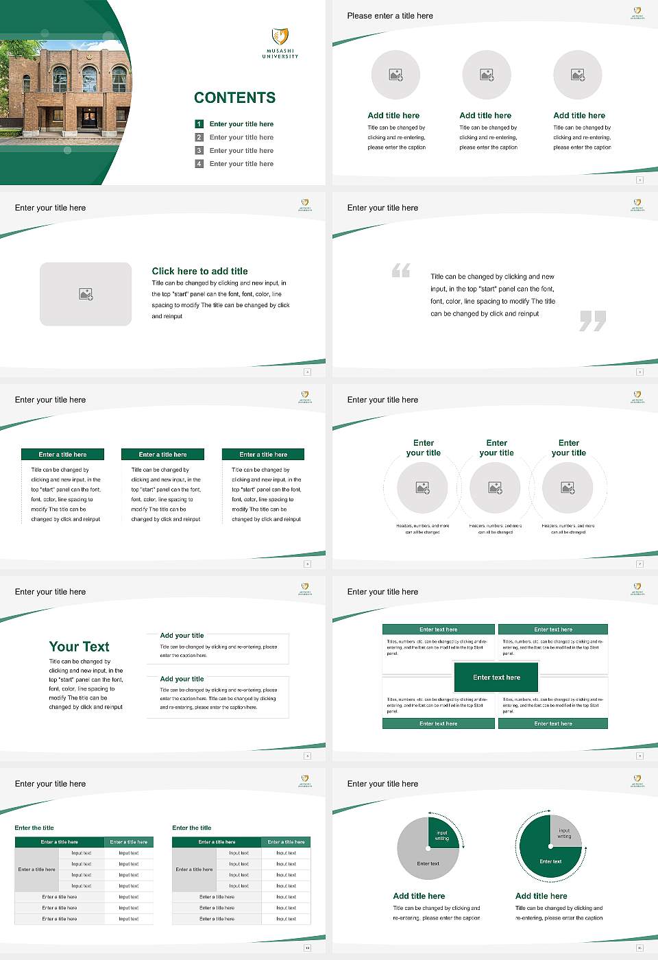 Musashi University Course/Courseware Creation PPT Template16:9 ratio PPT effect preview image2