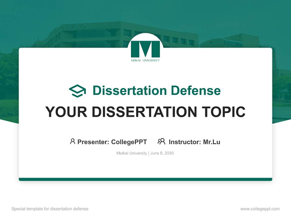 Meikai University Graduation Thesis Defense PPT Template4:3 ratio PPT effect preview image7
