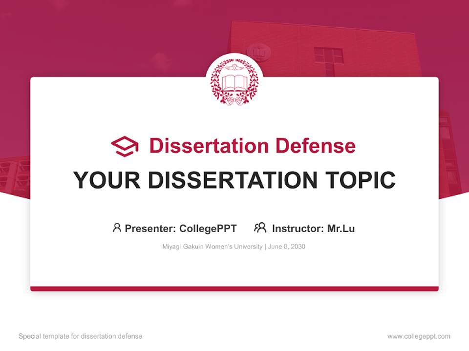 Miyagi Gakuin Women’s University Graduation Thesis Defense PPT Template4:3 ratio PPT effect preview image7