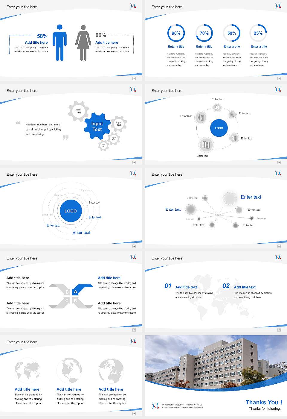 Nagaoka University of Technology Course/Courseware Creation PPT Template16:9 ratio PPT effect preview image4