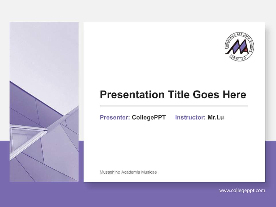 Musashino Academia Musicae General Purpose PPT Template4:3 ratio PPT effect preview image6