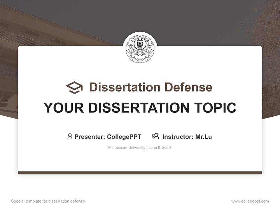 Minobusan University Graduation Thesis Defense PPT Template4:3 ratio PPT effect preview image7