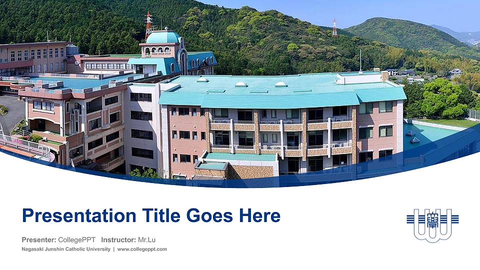 Nagasaki Junshin Catholic University Course/Courseware Creation PPT Template16:9 ratio PPT effect preview image