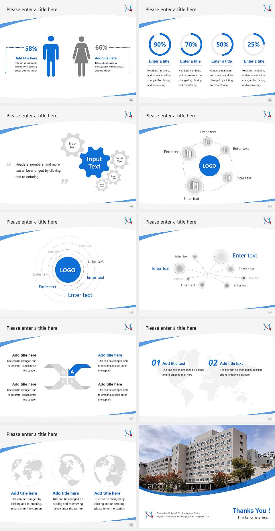 Nagaoka University of Technology Course/Courseware Creation PPT Template4:3 ratio PPT effect preview image4