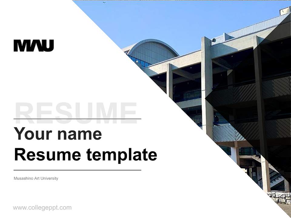 Musashino Art University Resume PPT Template4:3 ratio PPT effect preview image5