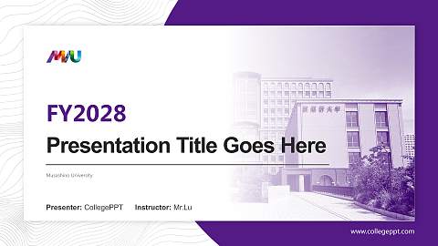 Musashino University Academic Presentation/Research Findings Report PPT Template
