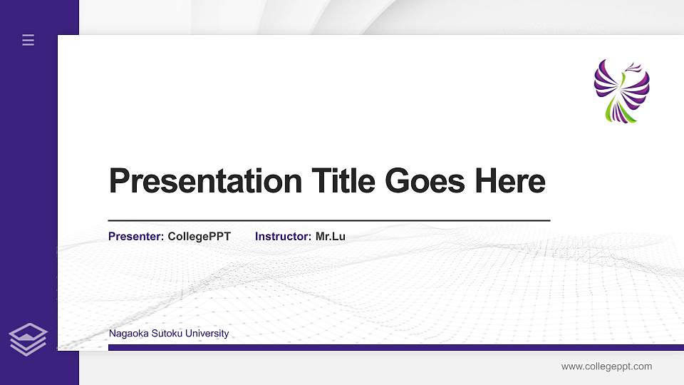 Nagaoka Sutoku University Thesis Proposal/Graduation Defense PPT Template16:9 ratio PPT effect preview image1