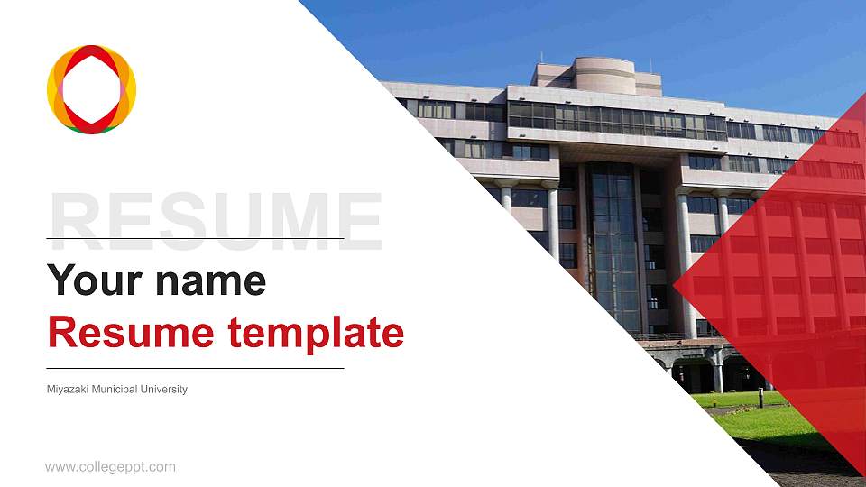 Miyazaki Municipal University Resume PPT Template16:9 ratio PPT effect preview image