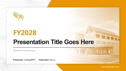 Mie Prefectural College of Nursing Academic Presentation/Research Findings Report PPT Template