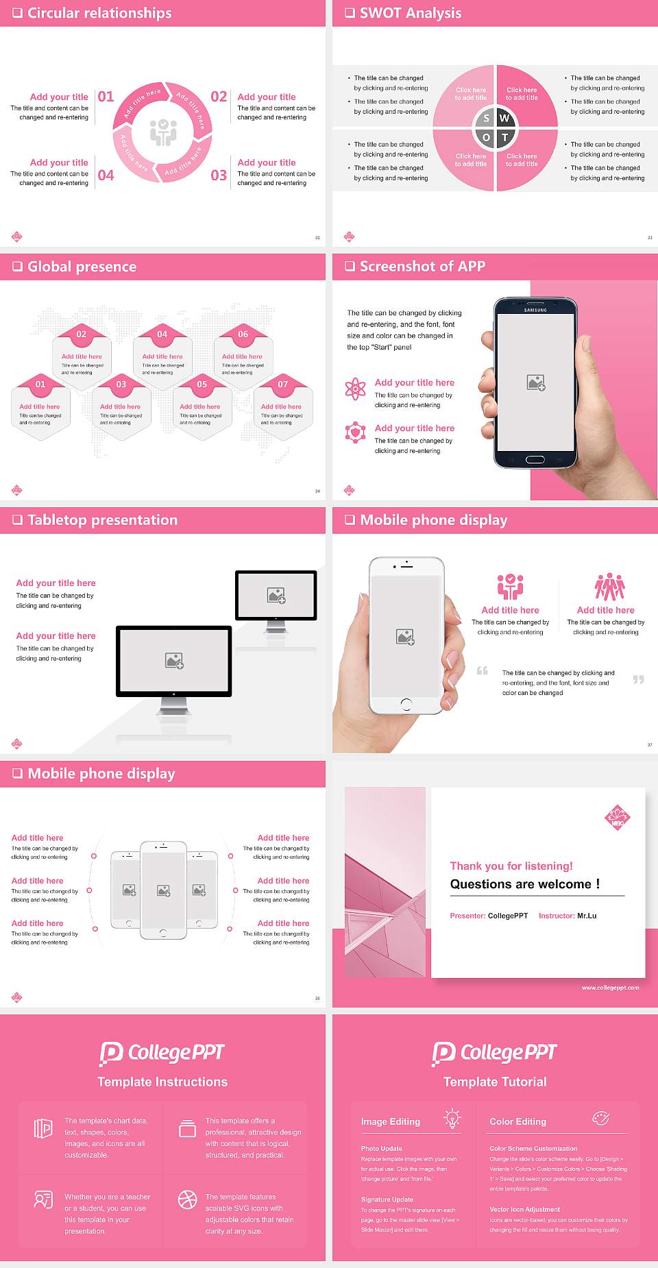 Meio University General Purpose PPT Template4:3 ratio PPT effect preview image5