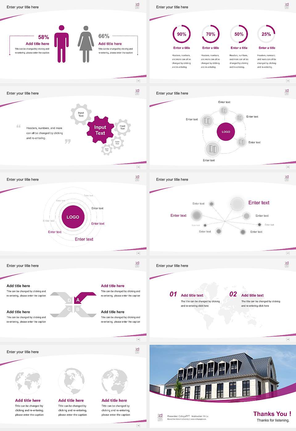 Musashino Gakuin University Course/Courseware Creation PPT Template16:9 ratio PPT effect preview image4