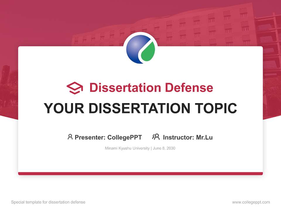Minami Kyushu University Graduation Thesis Defense PPT Template4:3 ratio PPT effect preview image7