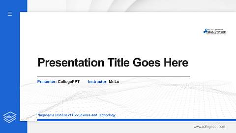 Nagahama Institute of Bio-Science and Technology Thesis Proposal/Graduation Defense PPT Template