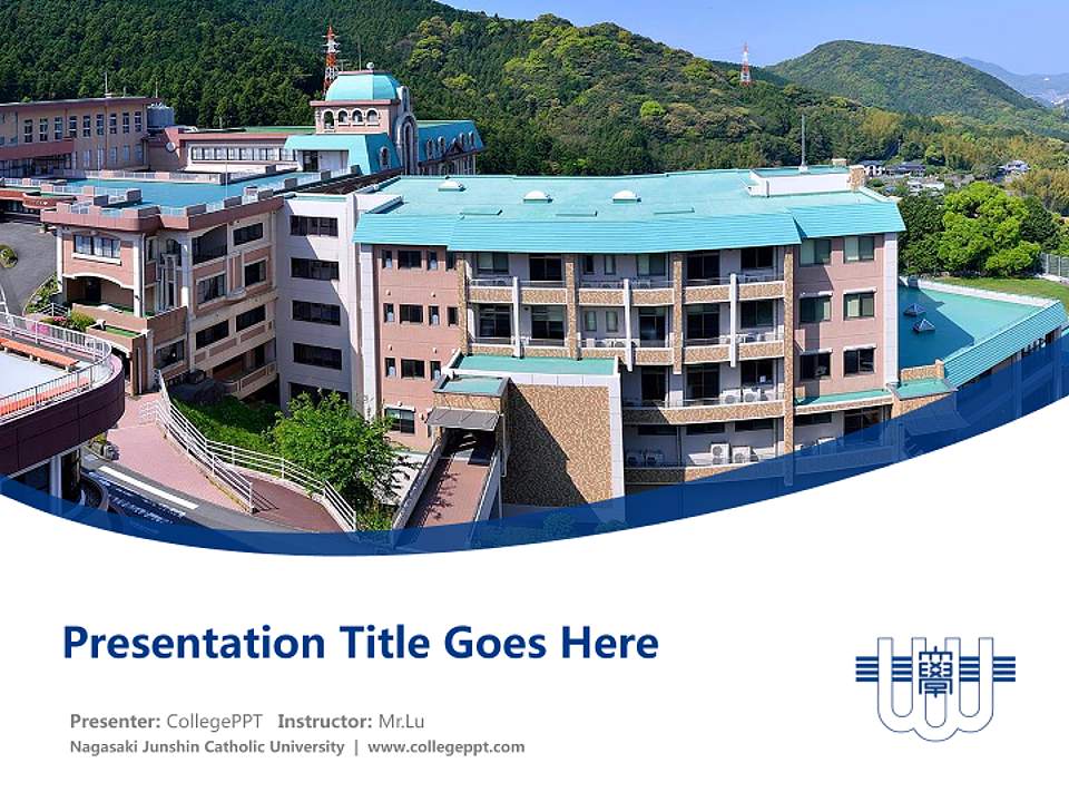 Nagasaki Junshin Catholic University Course/Courseware Creation PPT Template4:3 ratio PPT effect preview image5