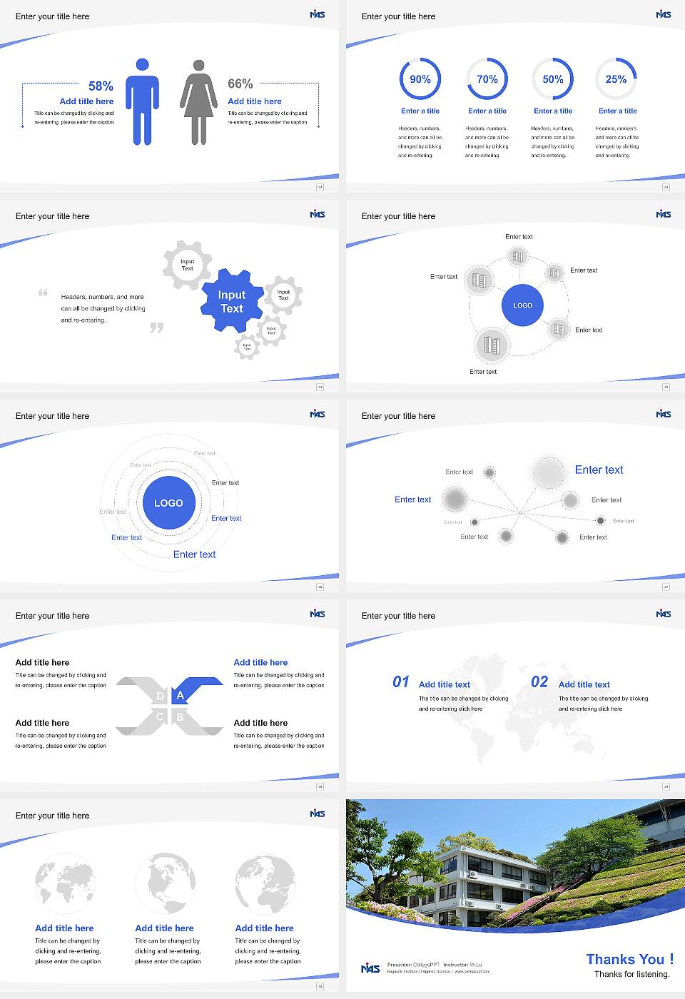 Nagasaki Institute of Applied Science Course/Courseware Creation PPT Template16:9 ratio PPT effect preview image4