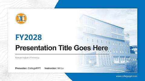 Maebashi Institute of Technology Academic Presentation/Research Findings Report PPT Template