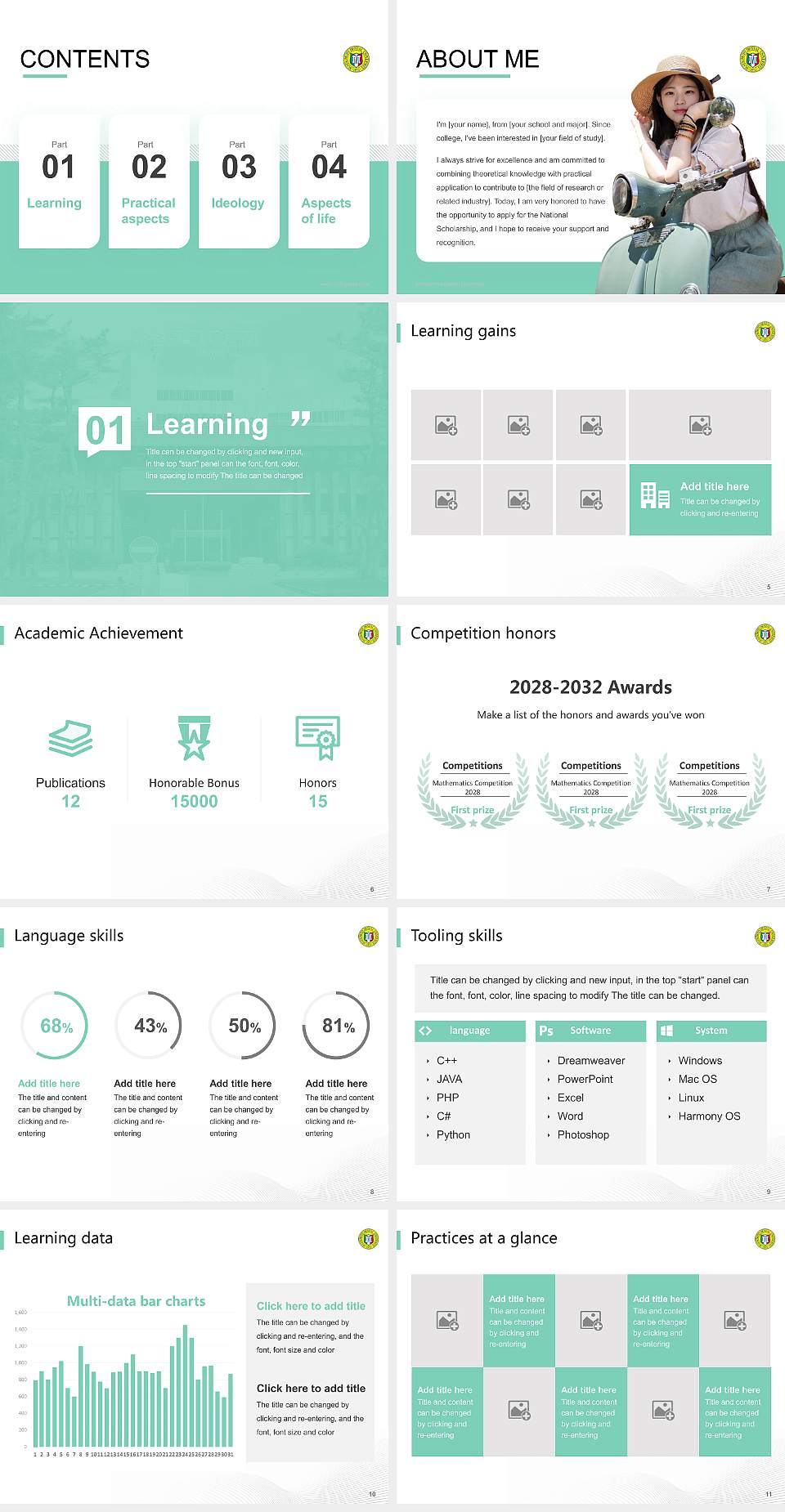 Matsumoto Dental University National Scholarship Defense PPT Template4:3 ratio PPT effect preview image2