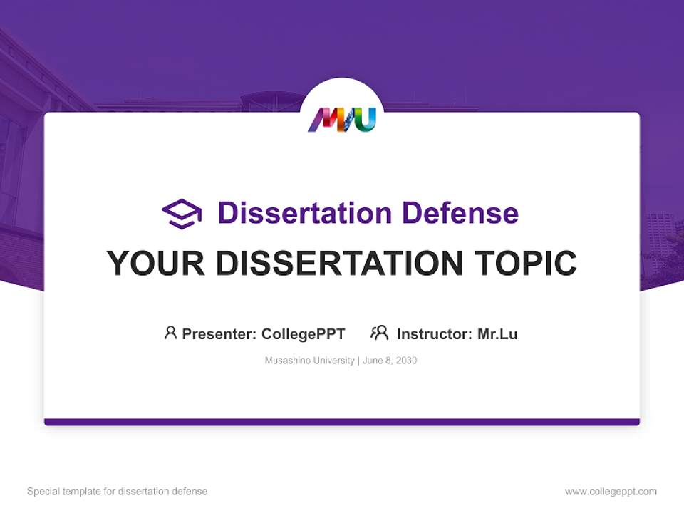Musashino University Graduation Thesis Defense PPT Template4:3 ratio PPT effect preview image7