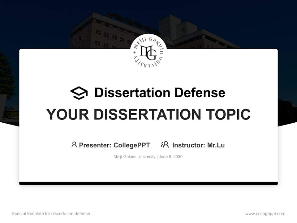 Meiji Gakuin University Graduation Thesis Defense PPT Template4:3 ratio PPT effect preview image7