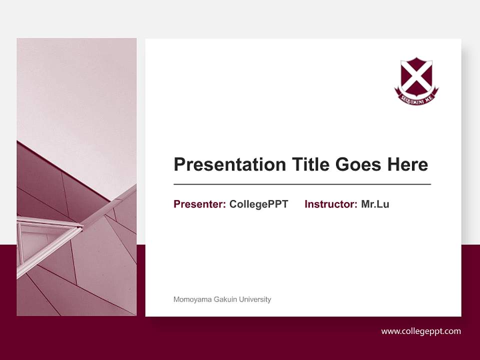 Momoyama Gakuin University General Purpose PPT Template4:3 ratio PPT effect preview image6