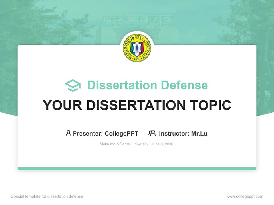 Matsumoto Dental University Graduation Thesis Defense PPT Template4:3 ratio PPT effect preview image7