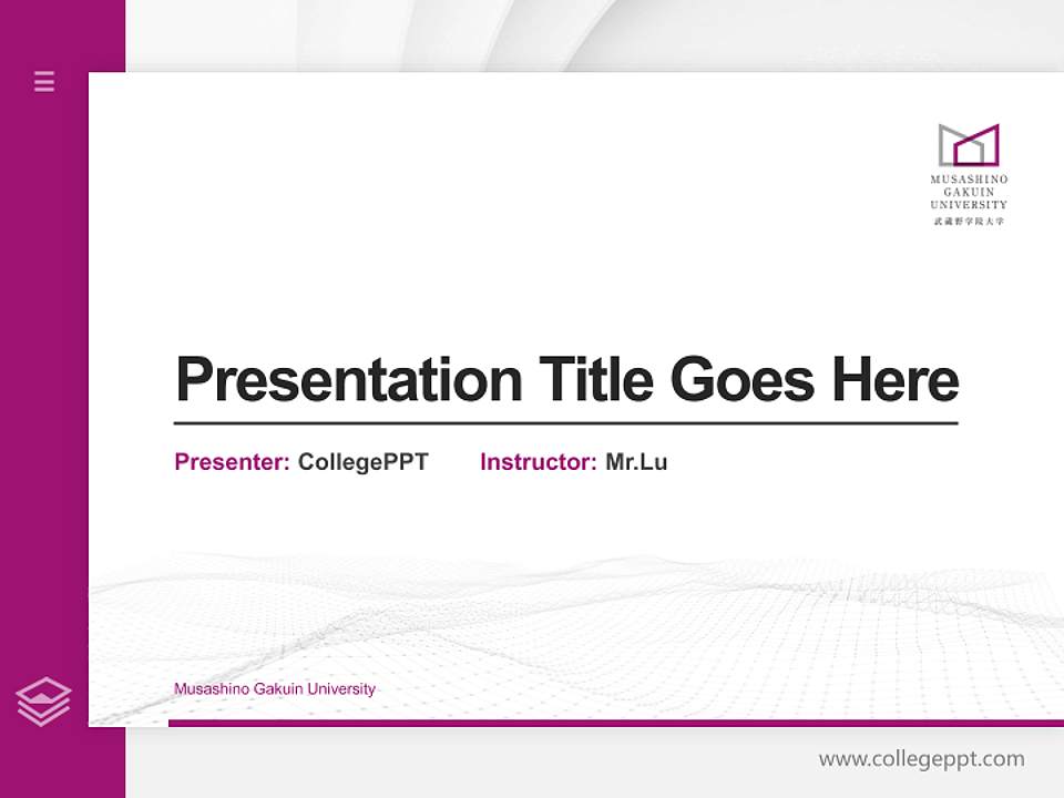 Musashino Gakuin University Thesis Proposal/Graduation Defense PPT Template4:3 ratio PPT effect preview image5