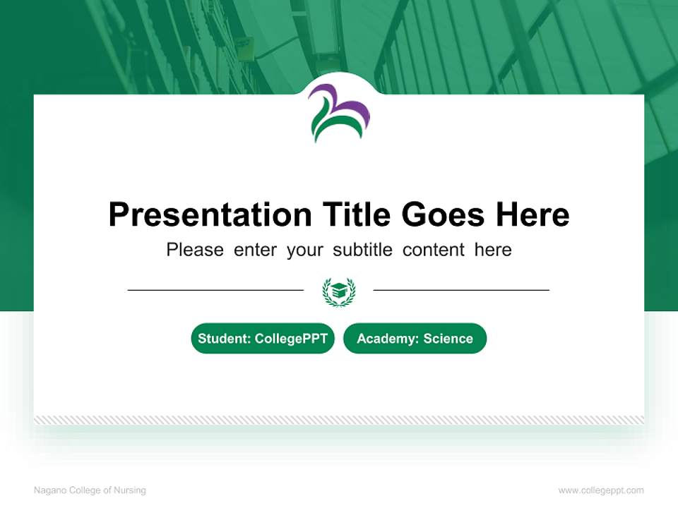 Nagano College of Nursing National Scholarship Defense PPT Template4:3 ratio PPT effect preview image4
