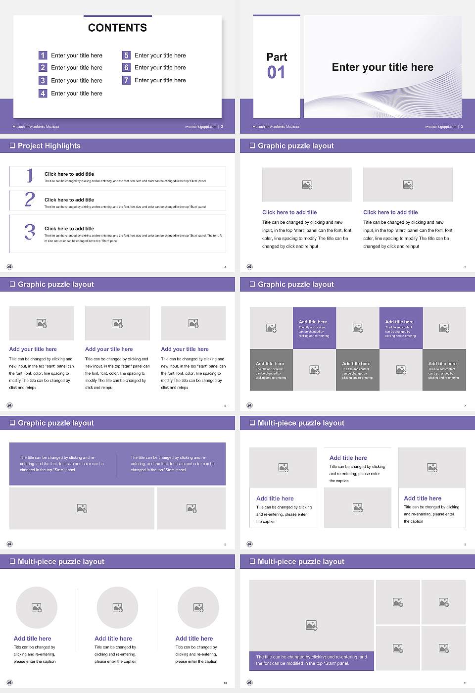 Musashino Academia Musicae General Purpose PPT Template16:9 ratio PPT effect preview image2