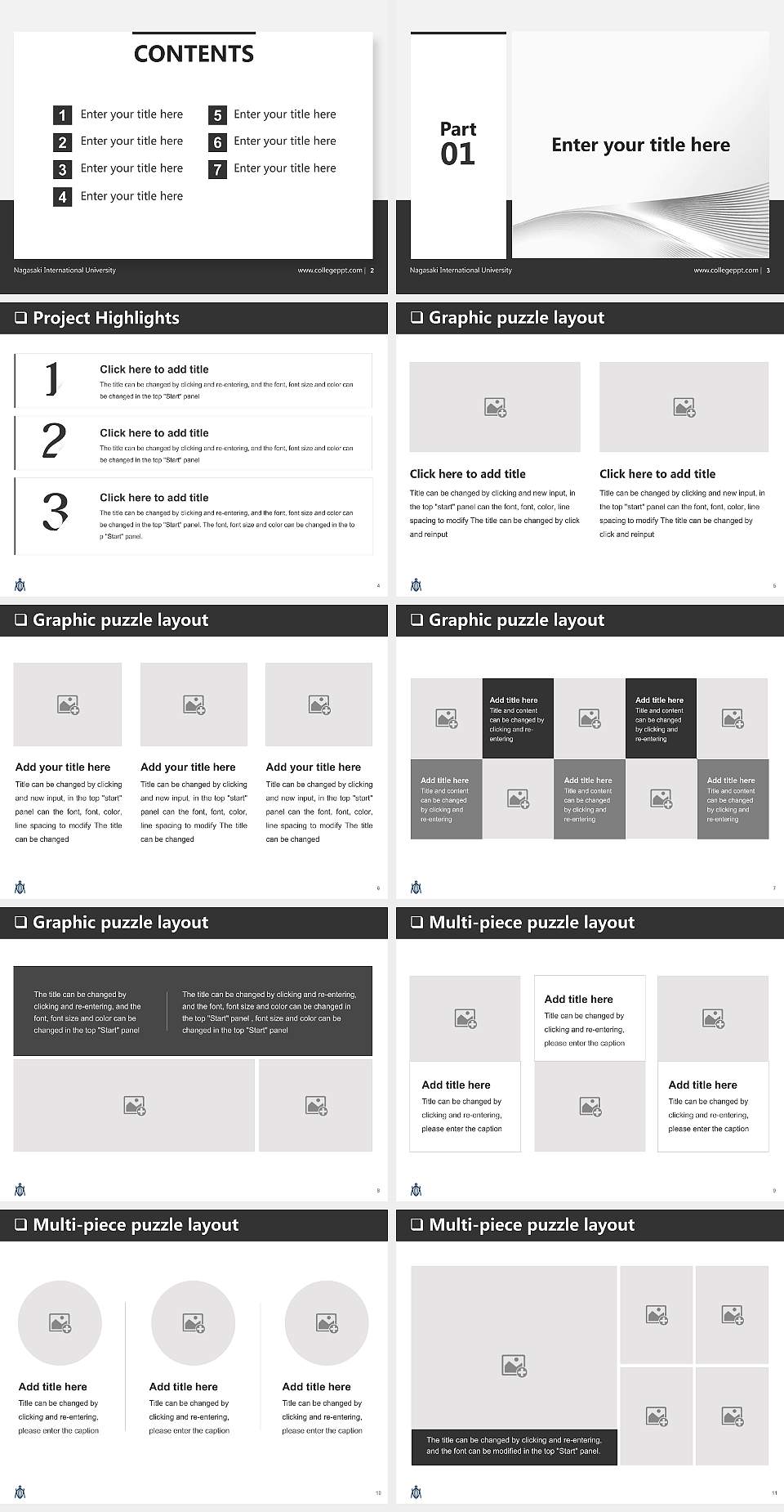 Nagasaki International University General Purpose PPT Template4:3 ratio PPT effect preview image2