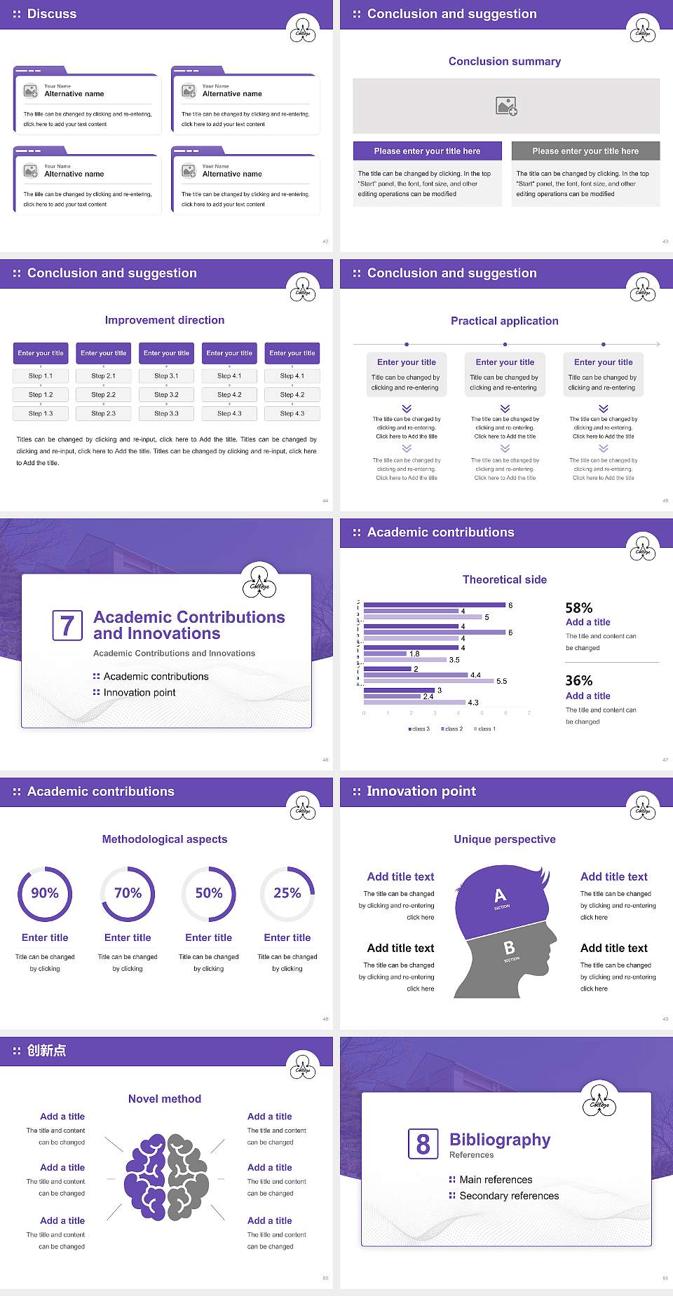 Matsuyama Shinonome College Graduation Thesis Defense PPT Template4:3 ratio PPT effect preview image6