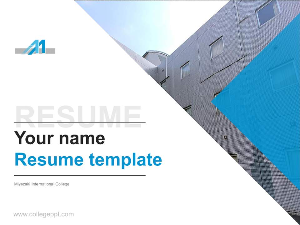 Miyazaki International College Resume PPT Template4:3 ratio PPT effect preview image5