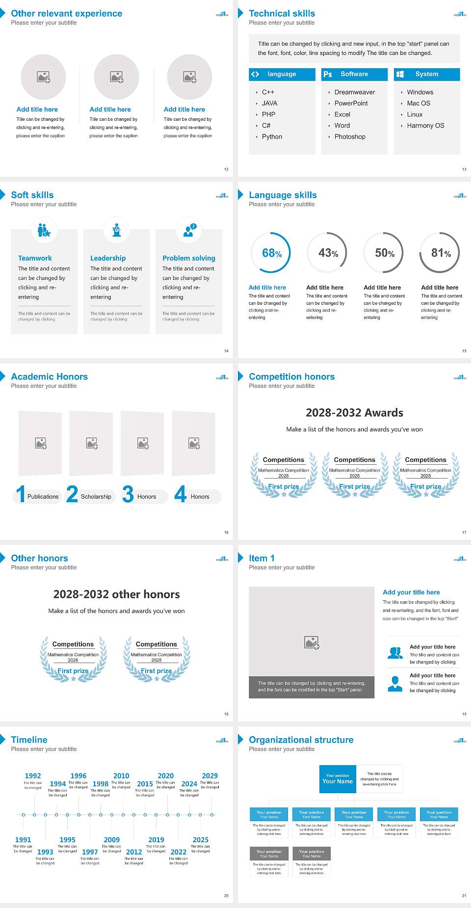 Miyazaki International College Resume PPT Template4:3 ratio PPT effect preview image3