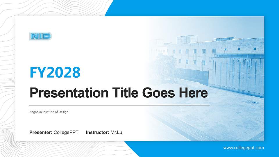 Nagaoka Institute of Design Academic Presentation/Research Findings Report PPT Template16:9 ratio PPT effect preview image