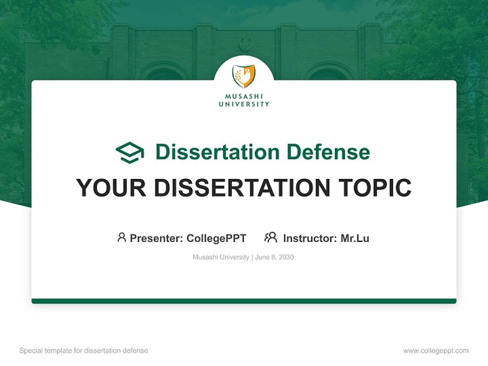 Musashi University Graduation Thesis Defense PPT Template4:3 ratio PPT effect preview image7