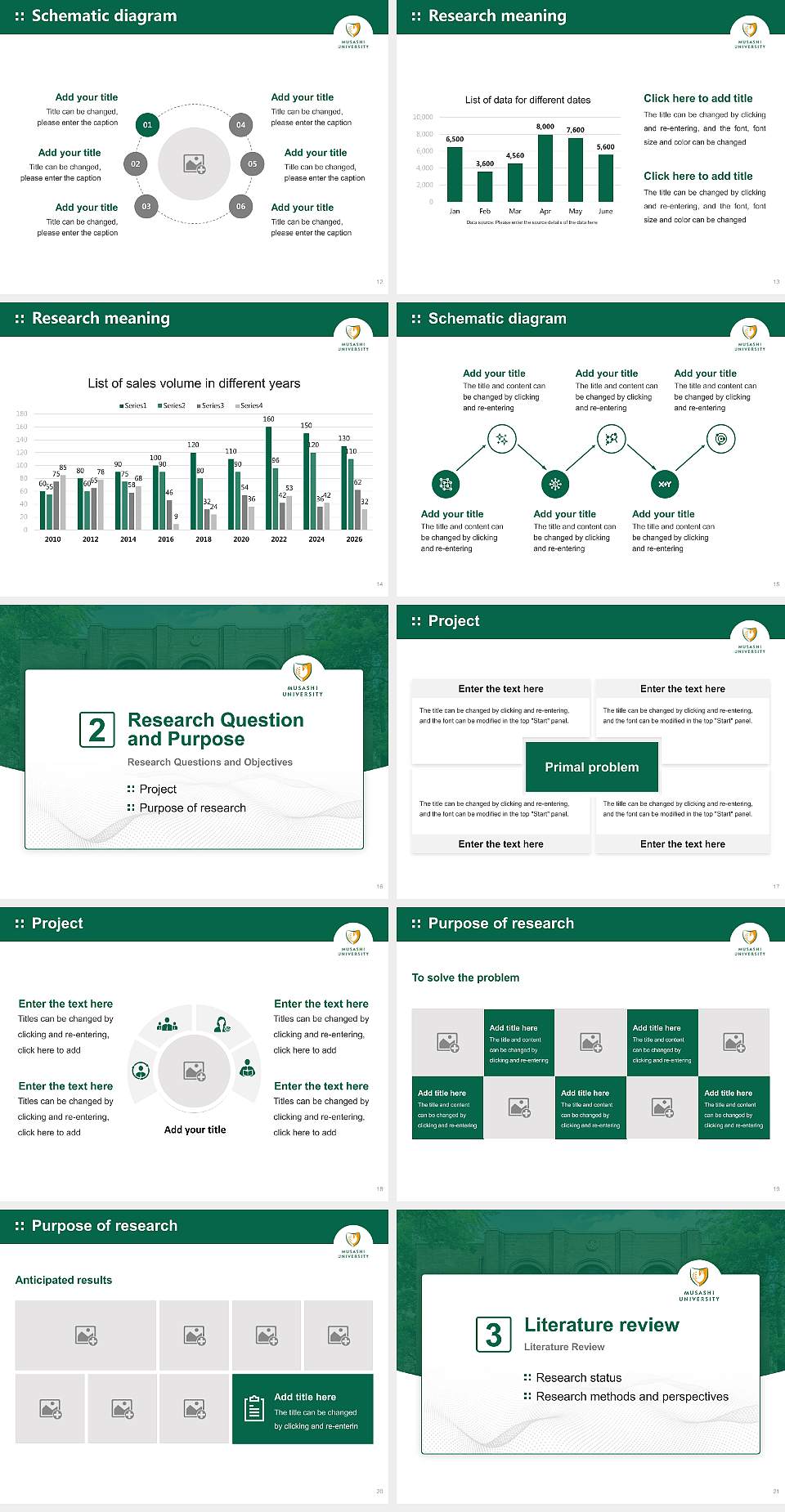Musashi University Graduation Thesis Defense PPT Template4:3 ratio PPT effect preview image3