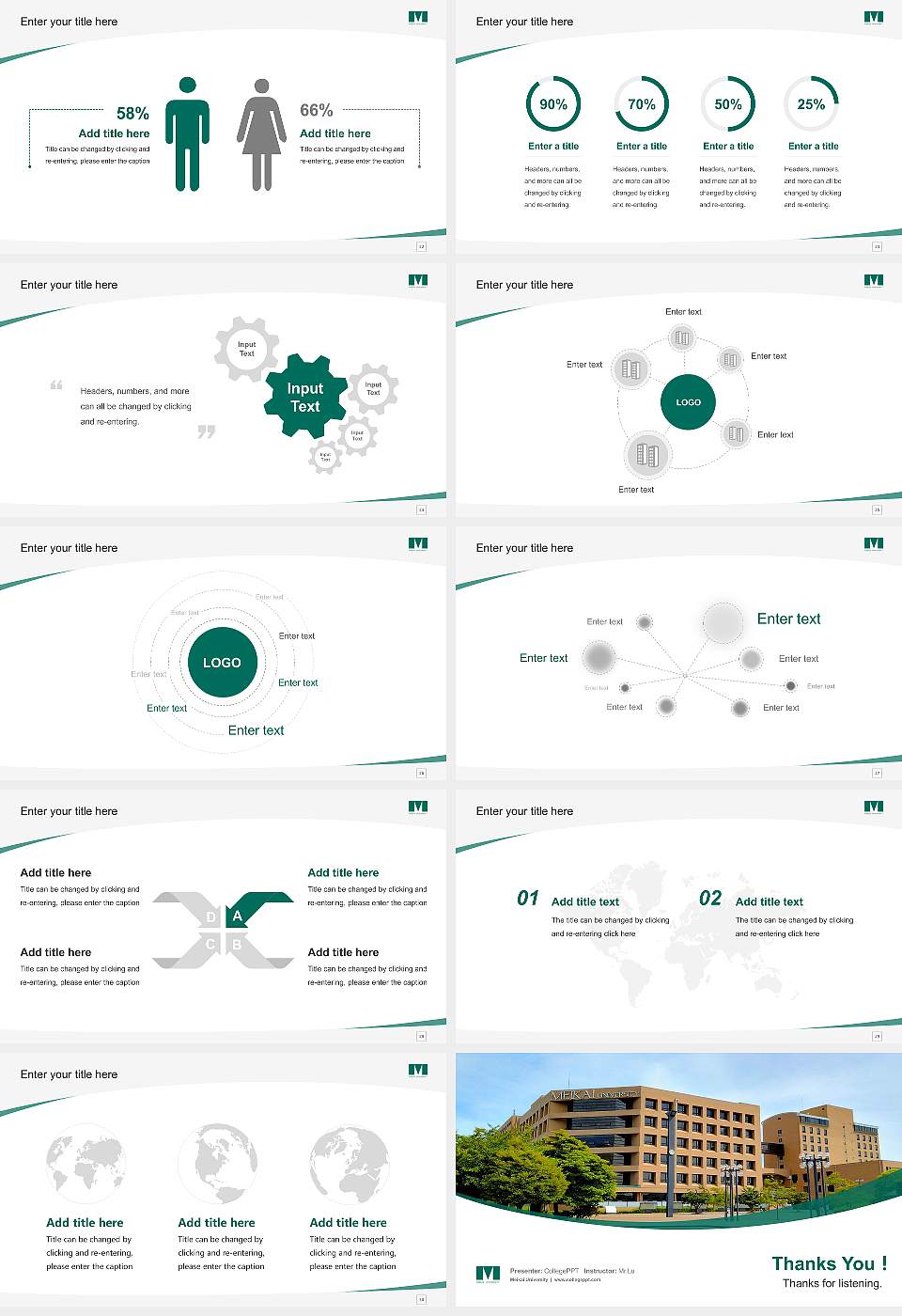 Meikai University Course/Courseware Creation PPT Template16:9 ratio PPT effect preview image4