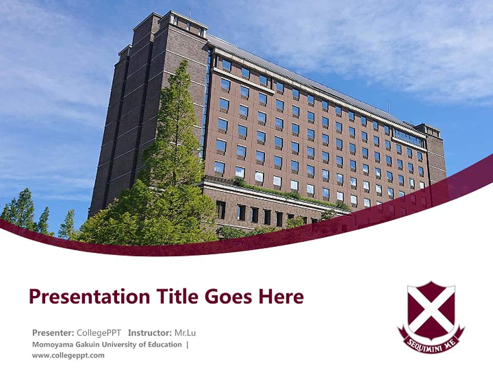 Momoyama Gakuin University of Education Course/Courseware Creation PPT Template4:3 ratio PPT effect preview image5