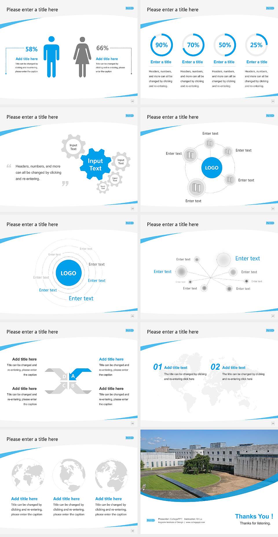 Nagaoka Institute of Design Course/Courseware Creation PPT Template4:3 ratio PPT effect preview image4