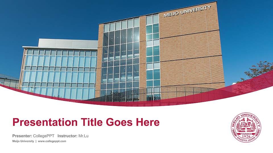 Meijo University Course/Courseware Creation PPT Template16:9 ratio PPT effect preview image1
