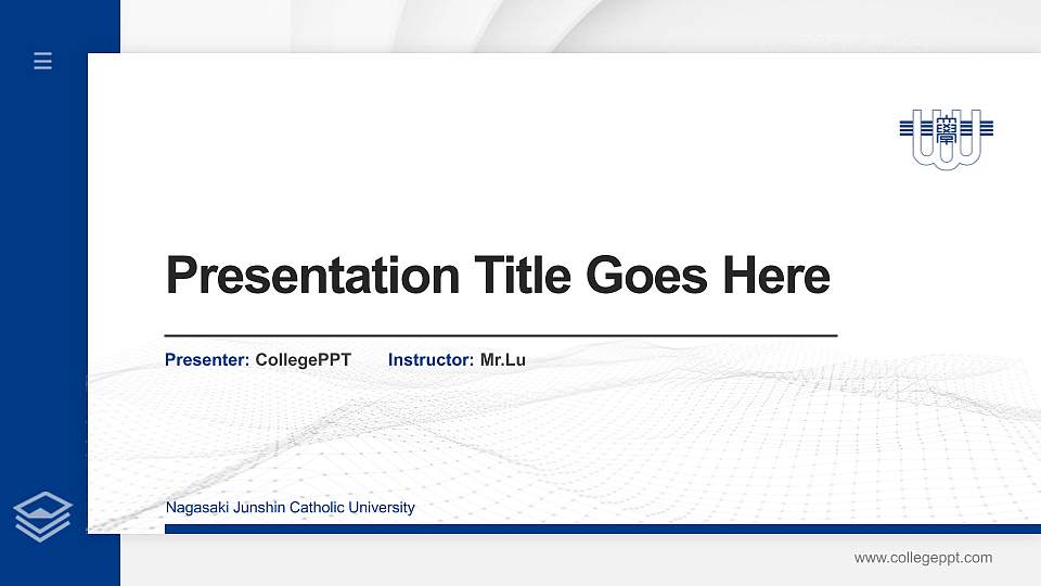 Nagasaki Junshin Catholic University Thesis Proposal/Graduation Defense PPT Template16:9 ratio PPT effect preview image