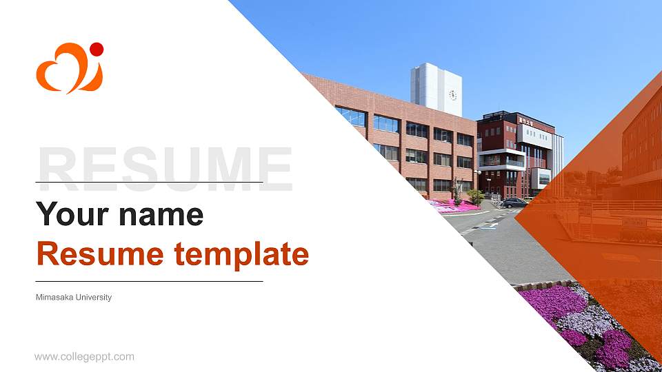 Mimasaka University Resume PPT Template16:9 ratio PPT effect preview image