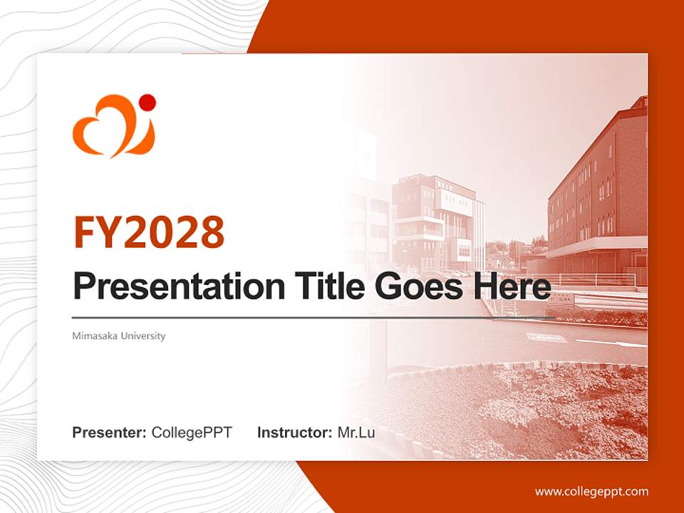 Mimasaka University Academic Presentation/Research Findings Report PPT Template4:3 ratio PPT effect preview image5