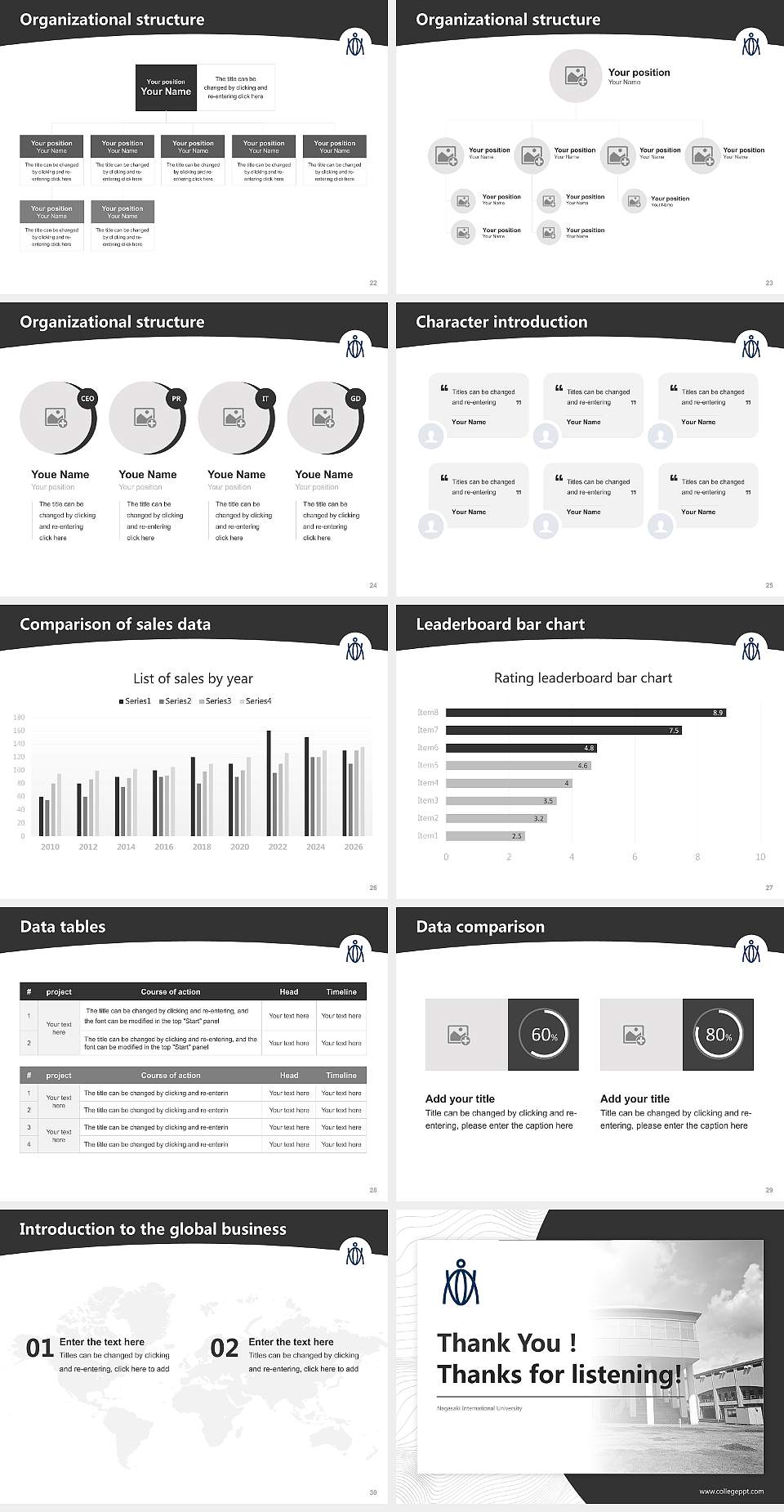 Nagasaki International University Academic Presentation/Research Findings Report PPT Template4:3 ratio PPT effect preview image4