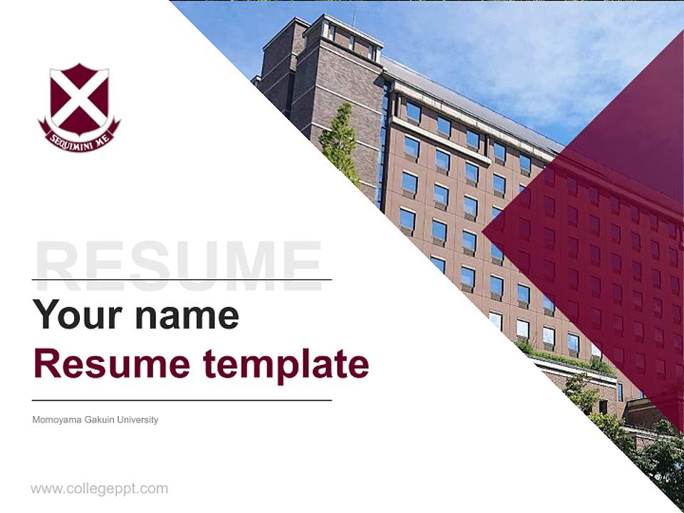 Momoyama Gakuin University Resume PPT Template4:3 ratio PPT effect preview image5