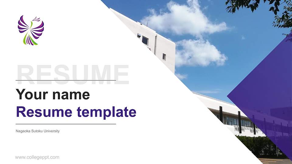 Nagaoka Sutoku University Resume PPT Template16:9 ratio PPT effect preview image