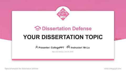Meio University Graduation Thesis Defense PPT Template