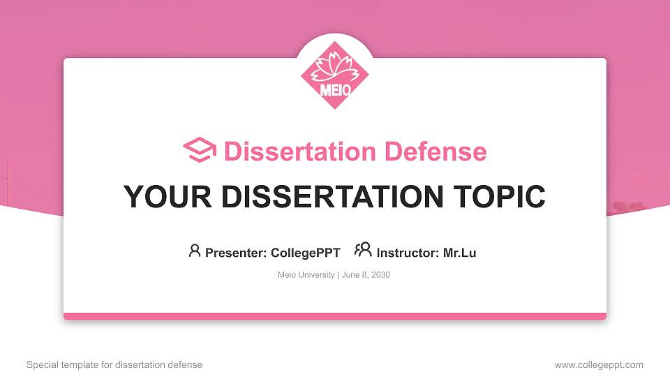 Meio University Graduation Thesis Defense PPT Template16:9 ratio PPT effect preview image