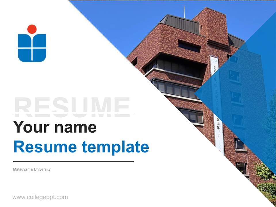 Matsuyama University Resume PPT Template4:3 ratio PPT effect preview image5