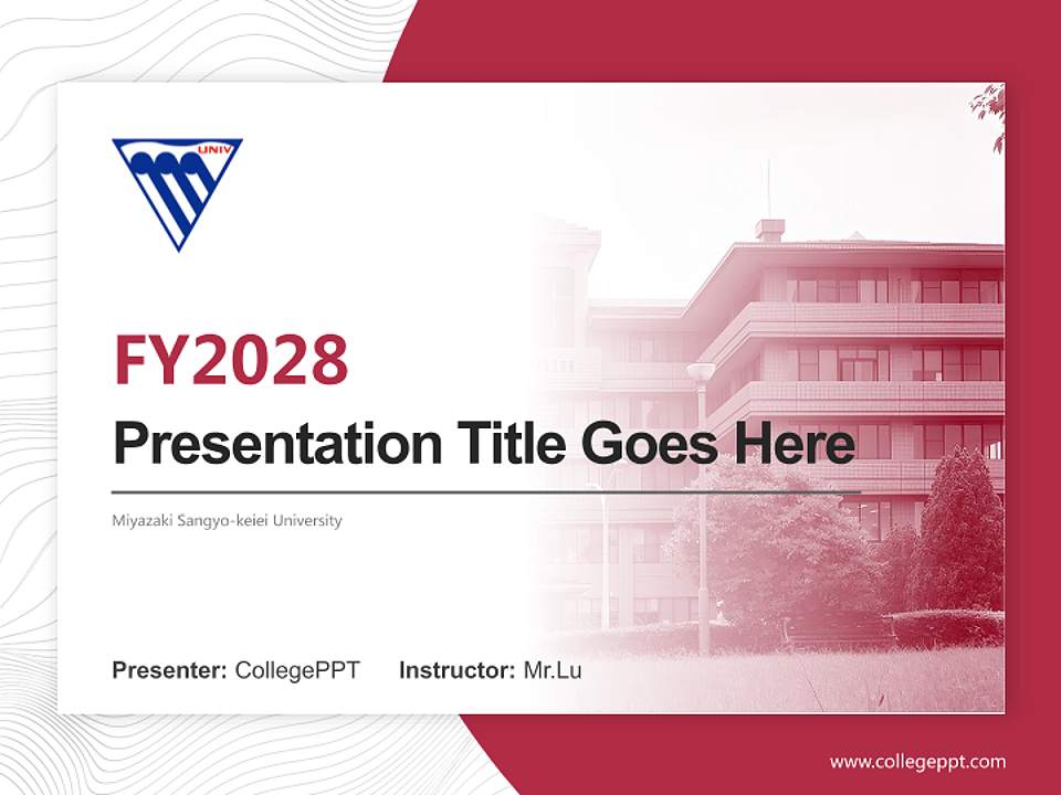 Miyazaki Sangyo-keiei University Academic Presentation/Research Findings Report PPT Template4:3 ratio PPT effect preview image5